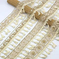 Cotton Tassels Embroidery Shiny Sequin Tassel Fringe Gold Metallic Lace Trim for Garment