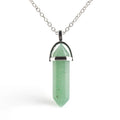 Wholesale Fluorite Necklaces Crystal Pendant Suspension Natural Gem Stone Quartz Bullet Hexagonal