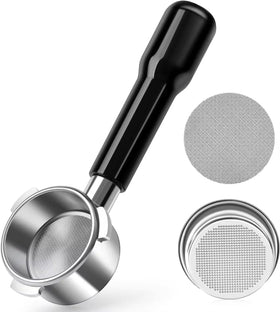 Wood Handle Stainless Steel Tail Section Coffee Machine Espresso 51mm 54mm 58mm Black Coffee Portafilter