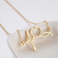 Gold Love Heart Beat Women's Stainless Steel Gold Plated Trendy Stethoscope Necklace Doctor Nurse Jewelry Gift 2023