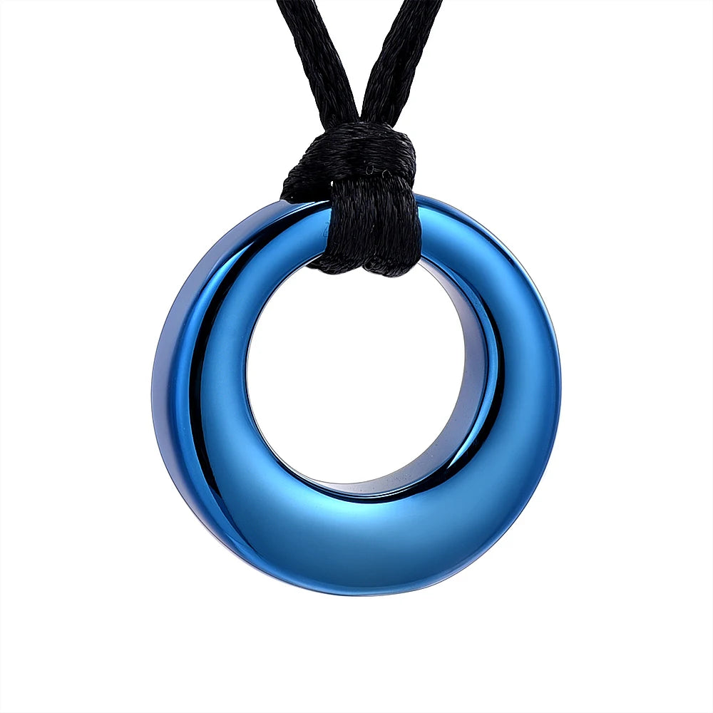 Stainless Steel Circle of Life Cremation Urn Pendant Eternity Immortality Ashes Keepsake love Necklace Lucky Talisman Ash Urns