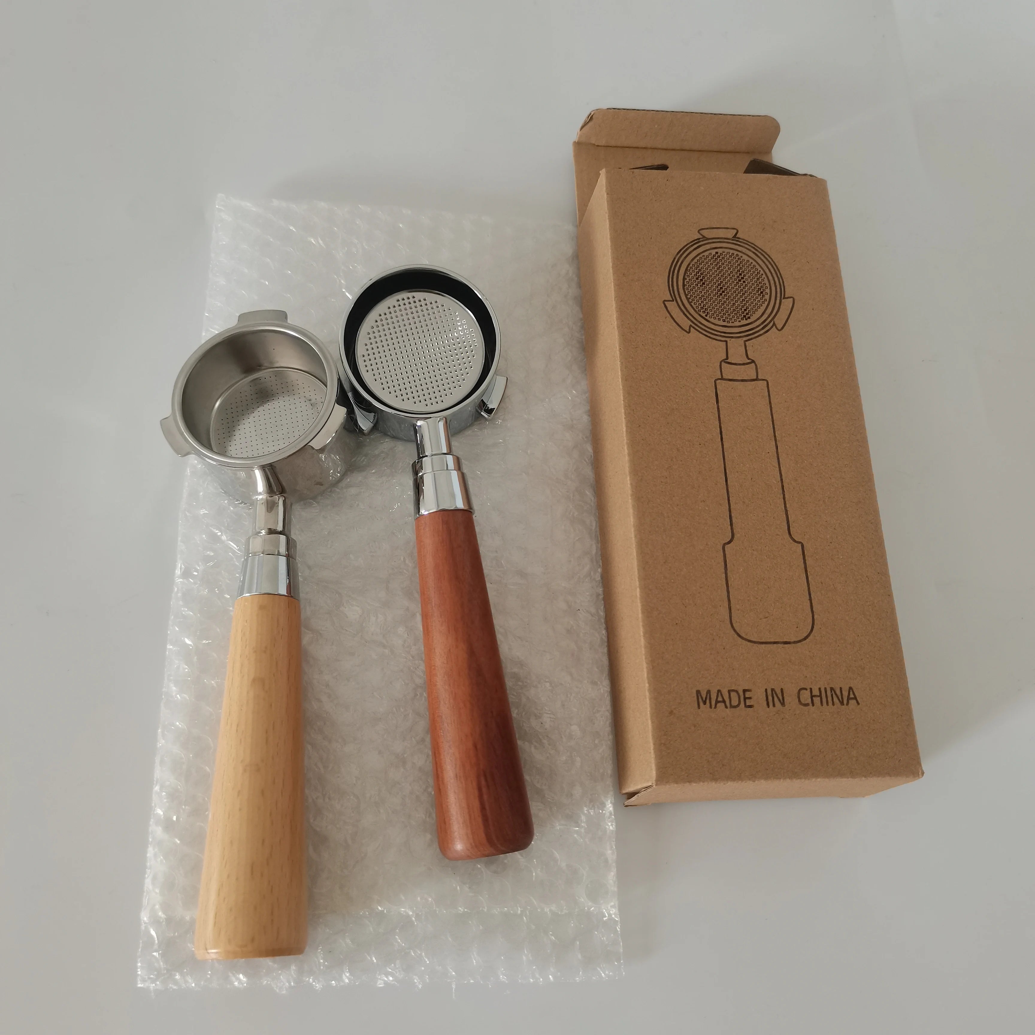 Hot Sale 51mm Espresso Portafilter 3 Ears  Bottomless Coffee Portafilter with Solid Wooden Handle