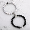 2pcs/set Natural Stone Beads Yoga Bracelet for Lovers Distance Magnet Couple Friendship Bracelets Jewelry