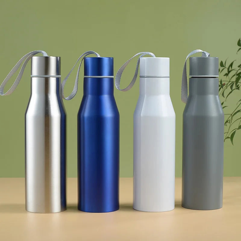 Custom Outdoor Double Wall Stainless Steel Tumblers Vacuum Insulation Sports Travel Flask Gym Water Bottles with Rope