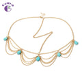 Genya Retro Trend Headwear Bohemian Turquoise Tassel Hair Band National Ethos Quality Versatile Hair Band 2024