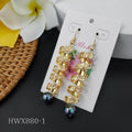 Hawaiian Gold Earrings 18K Geometric Earrings Pearl Hoop Earrings for Women