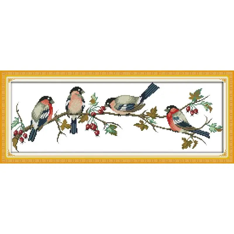 Bullfinch 11CT Cross Stitch Wholesale Diy the Perfect Gift Cross Stitch Kit Handmade Needlework Embroidery Home Decorations
