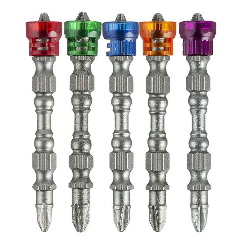 5Pcs 1/4 Inch Hex Shank Drywall Electric Screwdriver Set Magnetic Screwdriver Bit Drill Cross-head PH2 Magnetic Screwdriver Bits