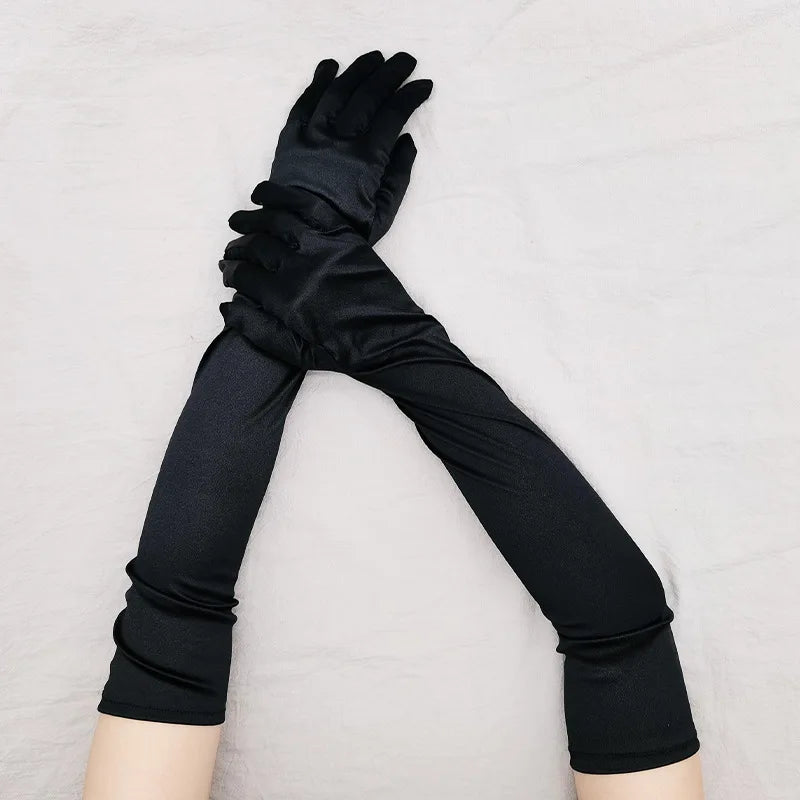 Wholesale Extended Dress Satin Gloves Wedding Performance Ball Gloves Costume Accessories Dance Gloves