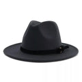 Autumn Winter Church Party Events Fashion Dress for Men Custom Hot Sale Wide Brim Panama Black Fedora Hat Striped Casual Outdoor