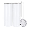 Blank Sublimation Tumblers 20 OZ Skinny Straight Tumbler Travel Mug Stainless Steel Sublimation Tumbler Cups with Lid for DIY