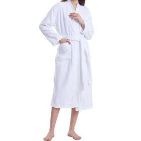 Best Selling Winter Women White Sauna Spa Bathrobe Large Size Long Bath Robe