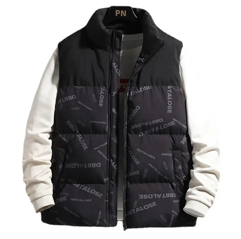 Vest Mens Spring Sleeveless Jacket 2023  Slim Korean Fashion OuterWear Warm and Thick Cotton Vests Men Clothing Plus Size 5XL