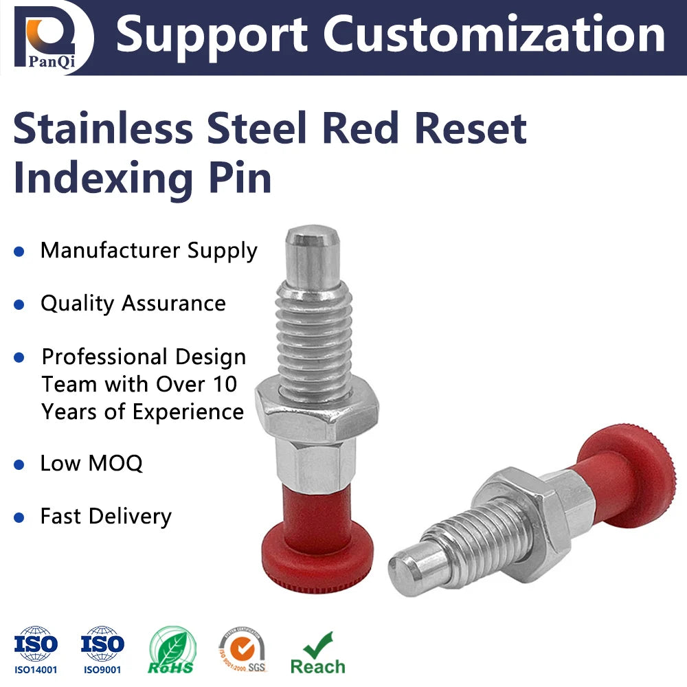 Goods in Stock Stainless Steel Carbon Steel Reset Type Indexing Pin with Red Plastic Head