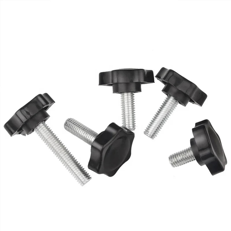 Plastic Head Thread Torx Head Star Shape Knurled Thumb Tighten Hand Screw Clamping Grip Knob Screw Wood Plum Bolt