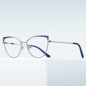 Logo Custom Computer Eyeglasses Anti Blue Light Metal Glasses Frame for Women Eyewear Frame