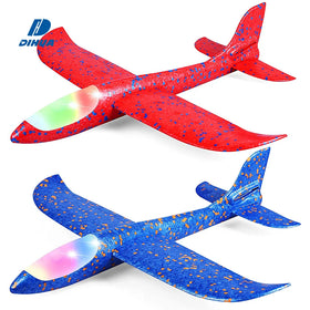 Hand Throwing Plane with Light for Kids LED Fly Plane Glider Toy Manual Throwing Foam Plane Outdoor Sports Toys