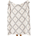 YM Modern Style Super Soft Cozy Geometric Knitted Throw Blanket for Adults Rest Sleeping