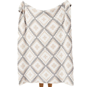 YM Modern Style Super Soft Cozy Geometric Knitted Throw Blanket for Adults Rest Sleeping