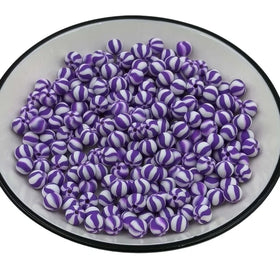 Hot Selling Stripe Purple Polymer Clay Ball Beads DIY Elegant Lucky Bracelet Necklace Accessories Wholesale