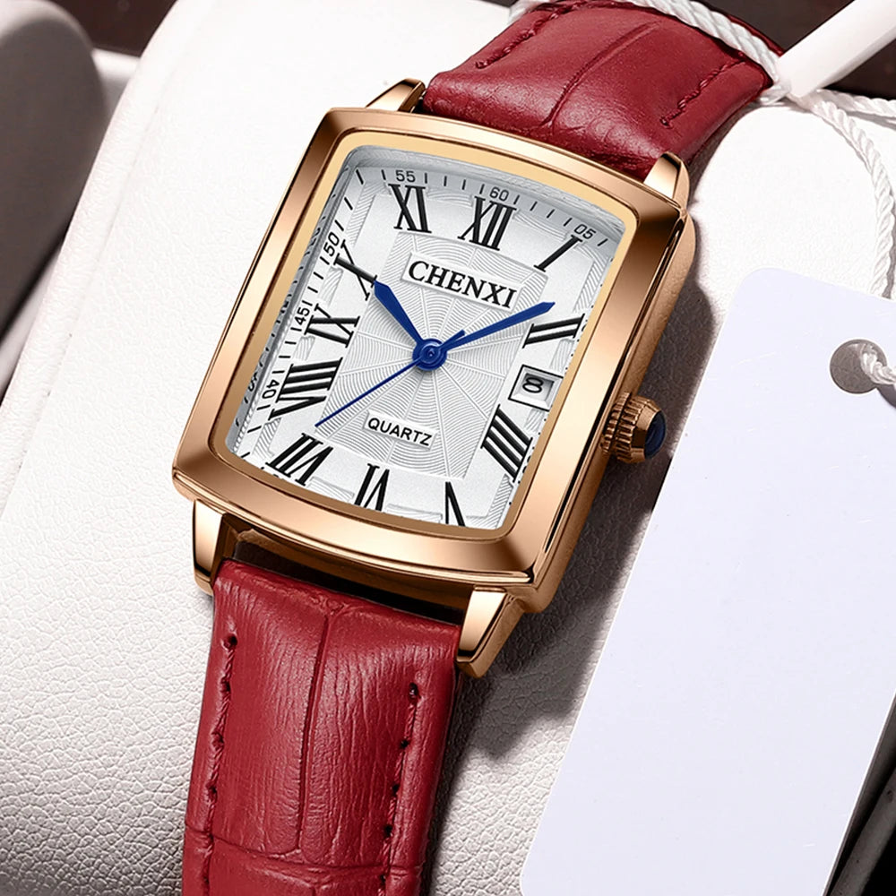 CHENXI 079 Top Brand Women Watch Casual Leather Strap Ladies Quartz Waterproof Wristwatch Bracelet Relogio Watches