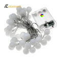 3 AA Battery Box LED Light String White Ball Bubbles 2M 20LEDs 3M 30LEDs Dynamic Flicker Red Green Blue Yellow Pink Purple White