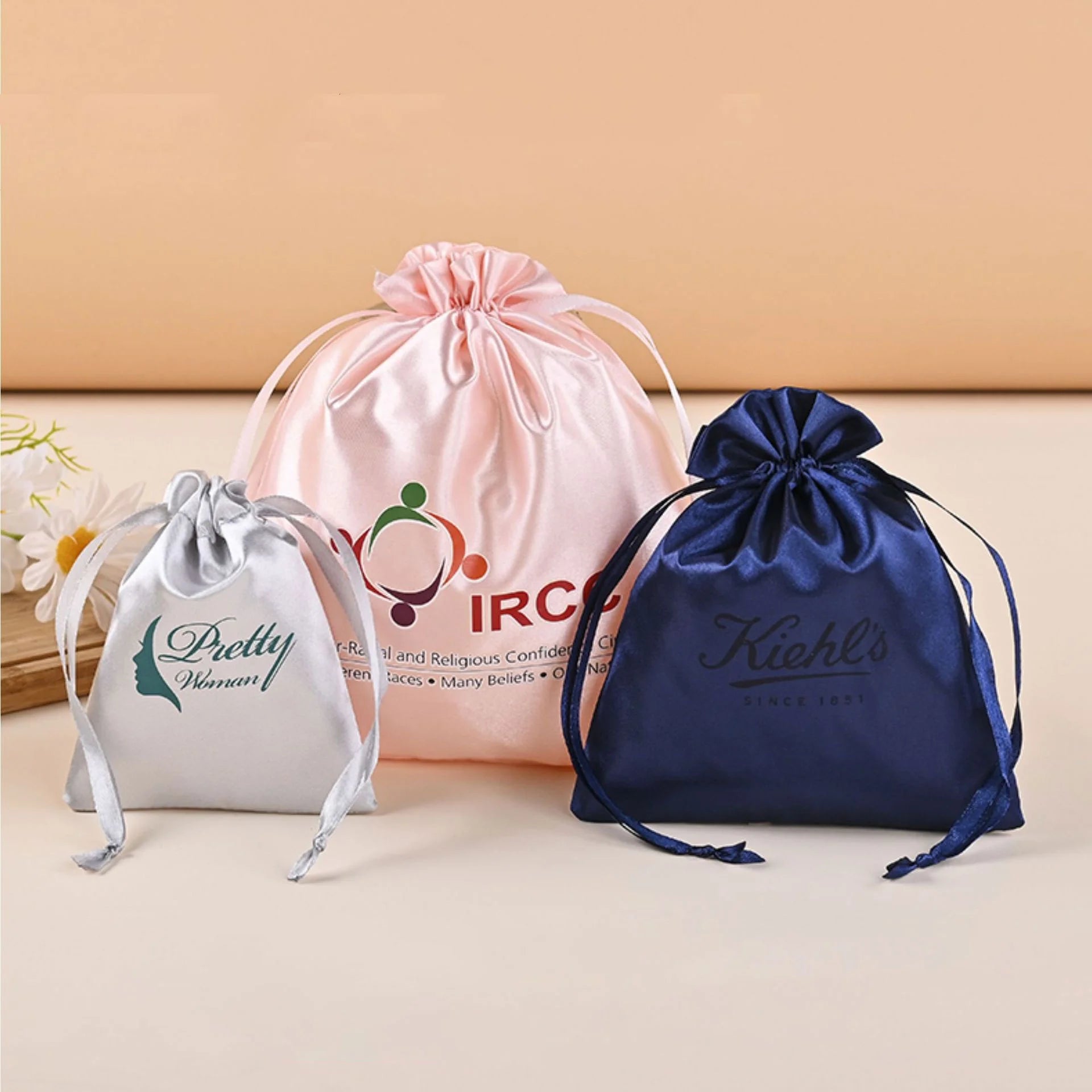 Factory Wholesale Satin Cloth Drawstring Bag Jewelry Gift Packaging Bags Dustproof Drawstring Pouches