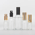 RTS Free Sample & Fast Shipping 15ml 30ml 50ml 100ml 100 ml Silver Aluminum Sprayer Pump Lotion Spray Fine Mist Glass Bottle