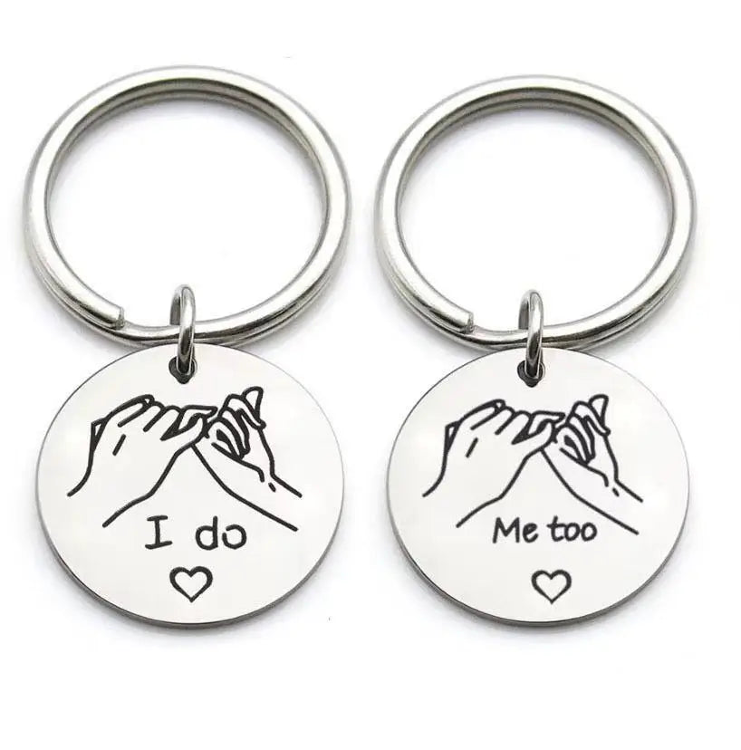 Stainless Steel Never Vanish Valentine's Day Keychain Gifts Round Metal Keychain Key Chain