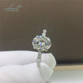 Silver 925 Original 2 Carat Brilliant Cut Diamond Test Past D Color Oval Moissanite Wedding Ring for Women Gift Fine Jewelry