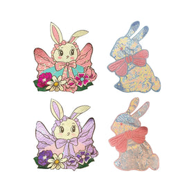 Colourful Custom Easter Rabbit Embroidery PVC Sequin Iron-On Patches Cute Cartoon Design for Clothes and Hats
