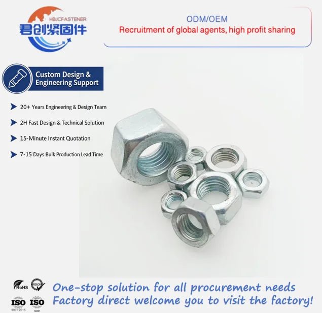 DIN 934 Metric Threaded Nut Stainless Steel A2-70/304L Hex Nut Zinc Plated and Polished Finish for Mining Manufacturer Direct