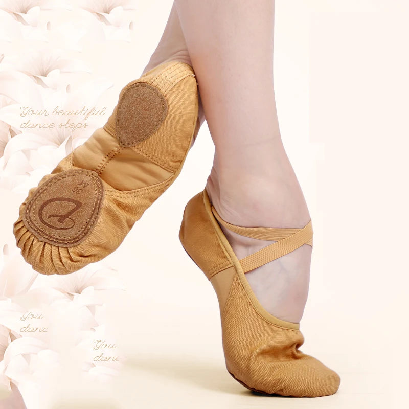 Women Elastic Canvas Dance Shoes Ballet Slippers