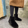 Fully Fur Snow Boots Women's Flat Bottomed Real Fur Shoes Handmade Women's Mink Fur Boots