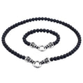 Trend Jewelry Stainless Steel Europe and America Punk Skull Bracelet Retro Delicate Black Glass Beaded Bracelet