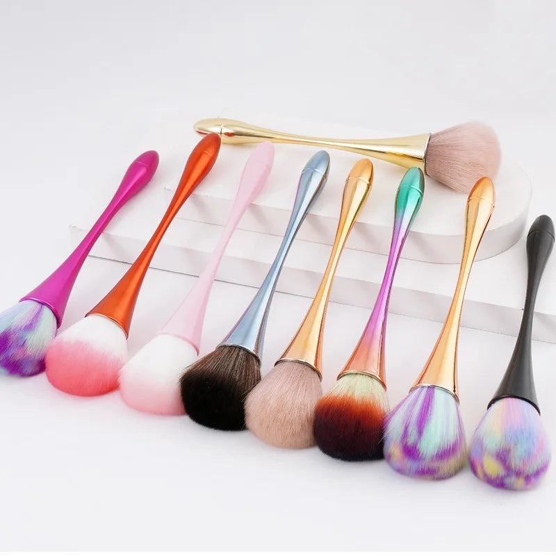 Wholesale New Nail Powder Brush Beauty New Produce Rainbow Metallic Dust Brush