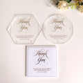 Gold Foiled Acrylic Octagon Coaster Place Cards and Custom Gold Foil Acrylic Coasters