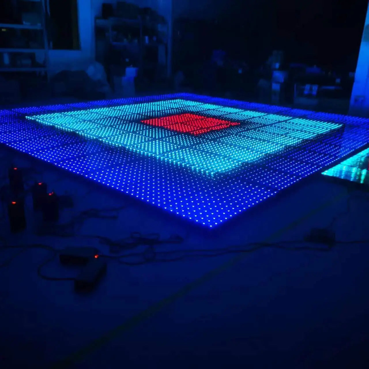 Factory Price 12x12 Dot Digital Wire Connected RGB Floor Tile LED Stage Luminous Dance Floor Panels for Party Bar
