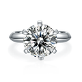 Classic White Gold Plated S925 Sterling Silver D Color VVS Moissanite 5.0ct Circular Engagement Ring