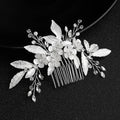 SLBRIDAL Handmade Clear Rhinestones Crystal Flower Bridal Hair Comb Wedding Headpieces Women Girls Jewelry Hair Accessories