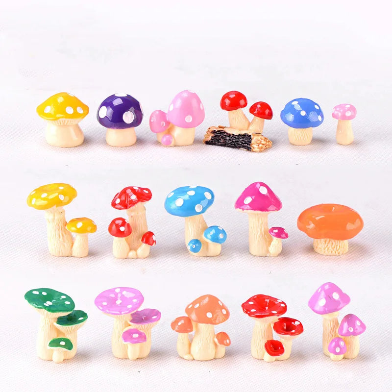 New Arrival Bulk Stock Diy Accessories 3d Artificial Resin Mushroom Pendant Charms
