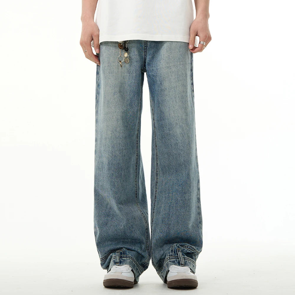 Custom Manufacturer Casual Y2K Jeans Straight Loose Men Baggy Jeans Washed Vintage Jeans Pants for Men