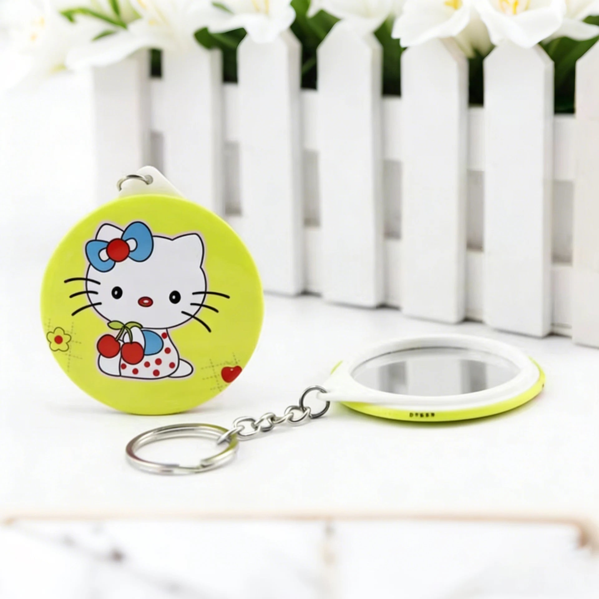58mm Round Keychain Mirror Button Tin Badge Custom Butterfly Design Metal Blank for Lapel Pins & Souvenirs Craft Applications