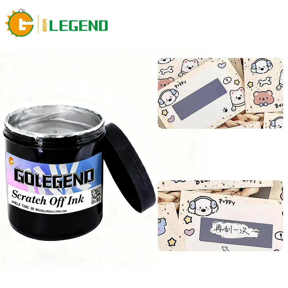 GDLEGEND Hot Sale Scratch Off Ink Screen Printing for PVC Cards Sticker Black Silver