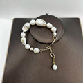 100% Natural Freshwater Baroque Pearl Bracelet High Quality Bohemian Style 18K Gold Plated Brass Clasp for Anniversary