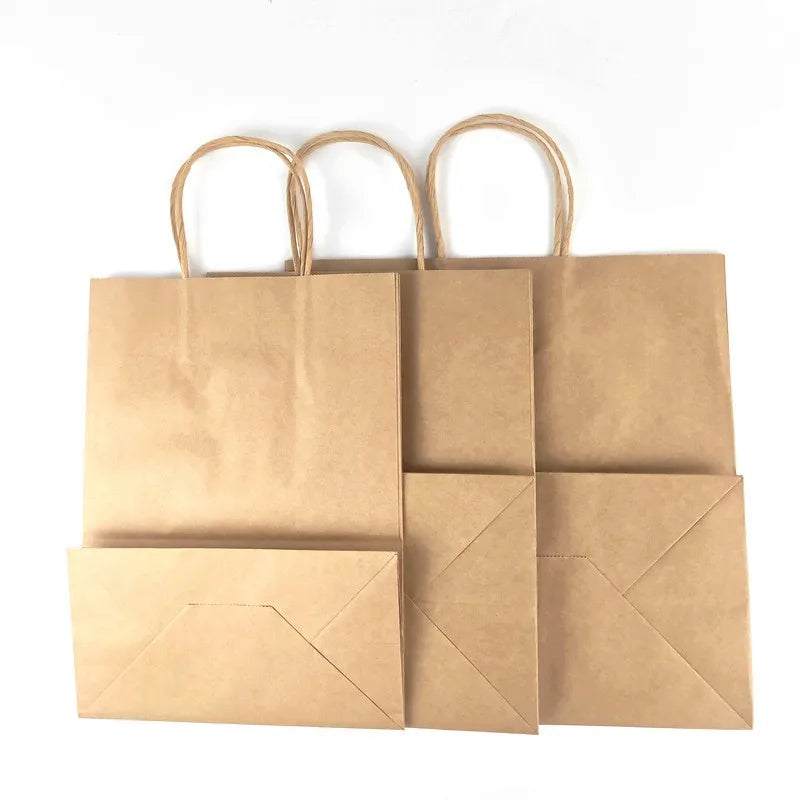 Wholesale Recyclable Free Custom Printing Your Own Logo Design Brown Kraft Paper Bags With Handle
