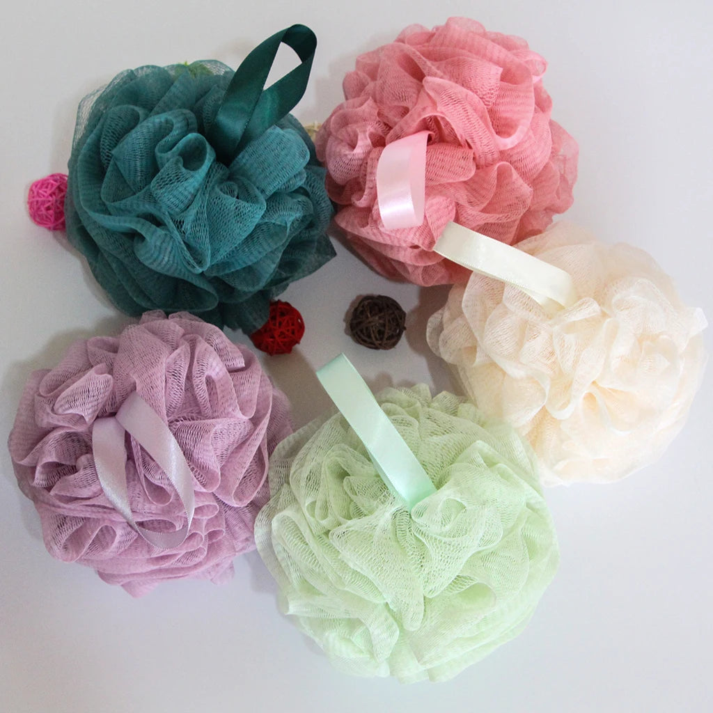 Wholesale  Skin Exfoliating Bath Sponge Bath Puff Body Net Scrubbing Shower Sponge Soft Exfoliating Colorful Sponge Shower