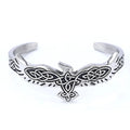 Custom Viking Jewelry Raven Bracelet Open Cuff Bangle Animal Head Mens Viking Arm Ring Mens Silver Color Bracelet