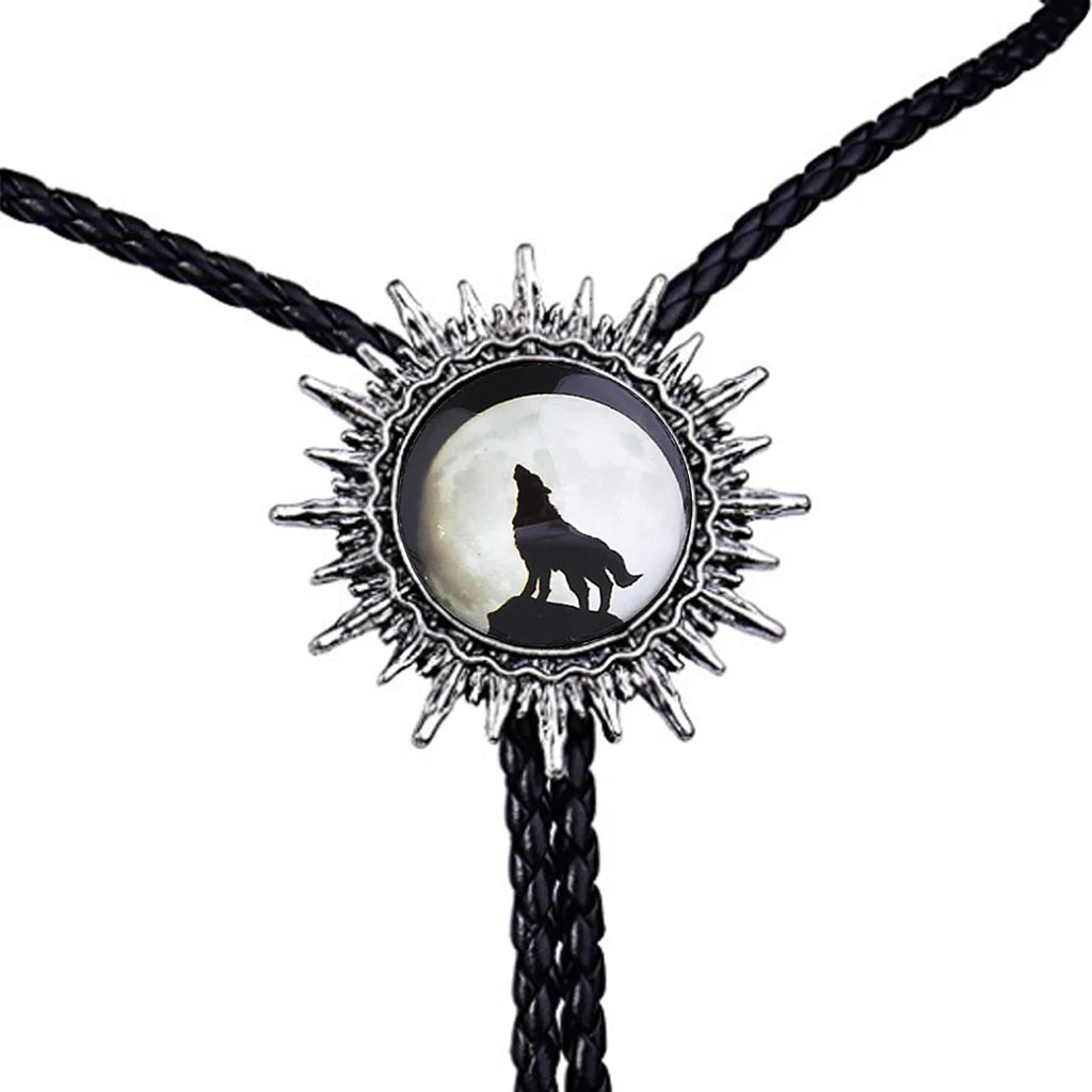 Hamocigia Custom Wholesale Men Designer Silver Necklace Jewelry Lion Wolf Bolo Tie