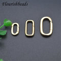 Jewelry Findings Anti Rust 18K Gold Color Oval Rectangle Spring Clasps for DIY Necklace Bracelet Making